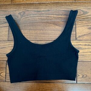 Divided Black Sleeveless Top